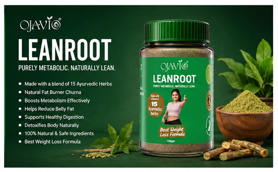 Leanroot Ayurvedic Weight Loss Powder for Slimming 100g - Natural Fat Burner Churna, Metabolism Booster, Belly Fat Reducer & Digestion Support