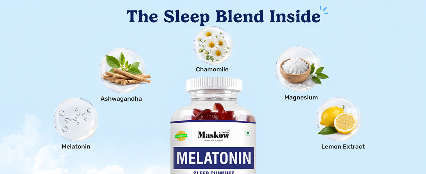 Melatonin 5 mg Sleep Gummies | Muscle Recovery & Nerve Relaxation | Helps You Sleep Soundly | Wake Up Fresh & Energetic | 30 Gummies