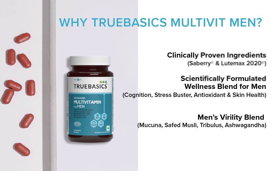 TrueBasics Advanced Multivitamin For Men, 90 Tablets