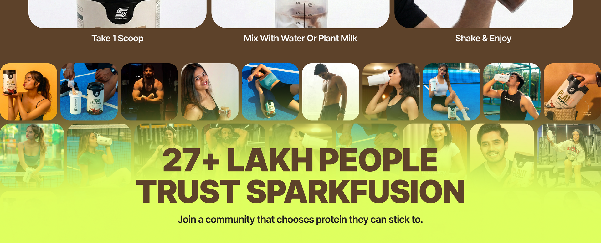 Sparkfusion Plant Protein Powder Isolated Pea & Brown Rice Protein | 25g Protein per Sachet | 5.5g BCAA | Vegan, Gluten Free & Sugar Free | Triple Chocolate Flavour | Pack of 10 Sachets