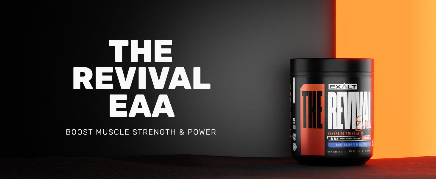 The Revival Essential Amino Acids (EAA) | 450 gm | 30 Servings | 6000mg EAA | Zero Added Sugar | Muscle Recovery | Increased Endurance (Orange)