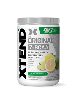 XTEND Original BCAA Powder (Lemon Lime Squeeze), 7g BCAAs in 2:1:1 Ratio, Intra Workout Support with Glutamine & Electrolytes, Amino Acids for Hydration & Muscle Recovery, 405 gm, 30 Servings