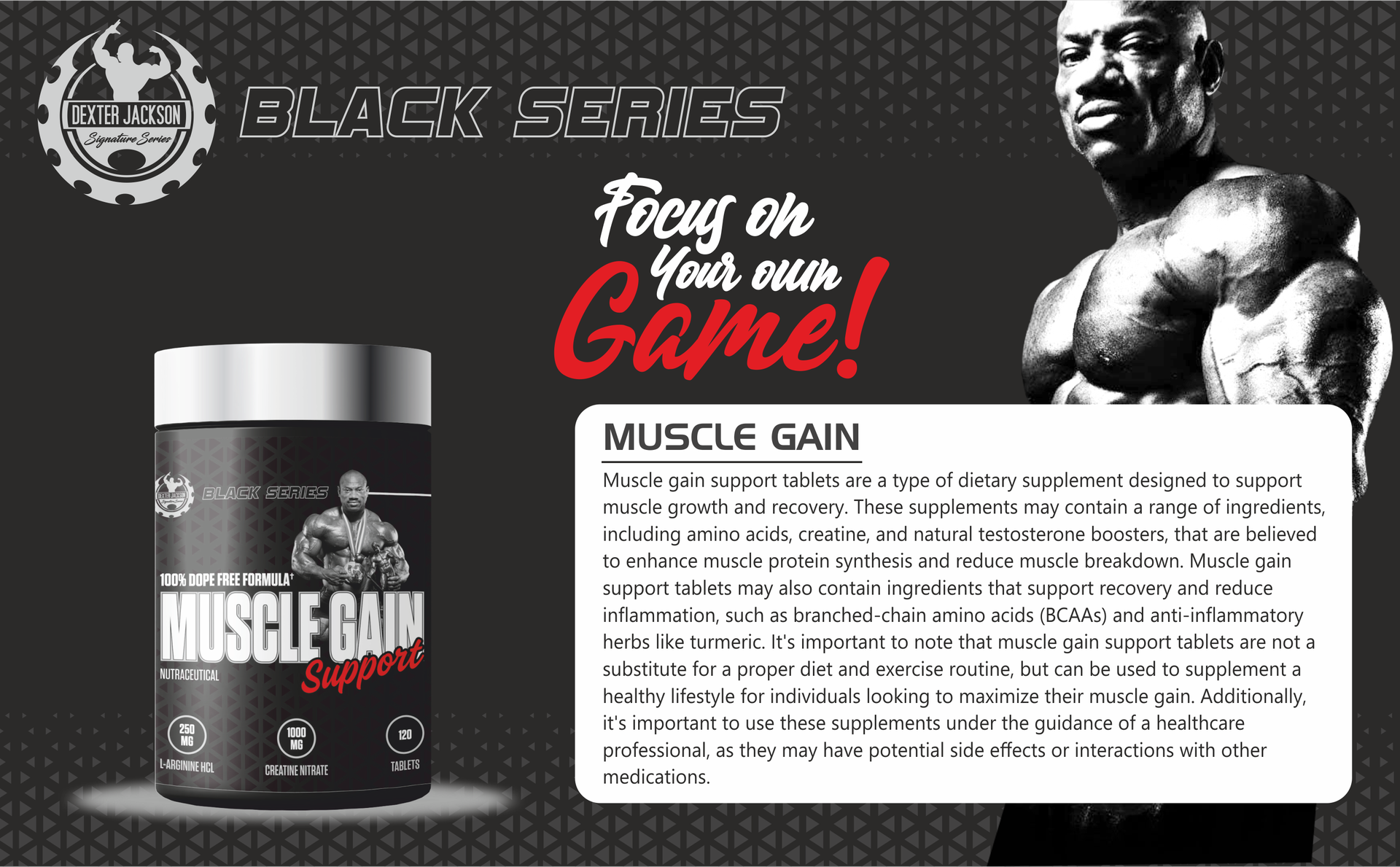 Dexter Jackson Black Series Muscle Gain Support