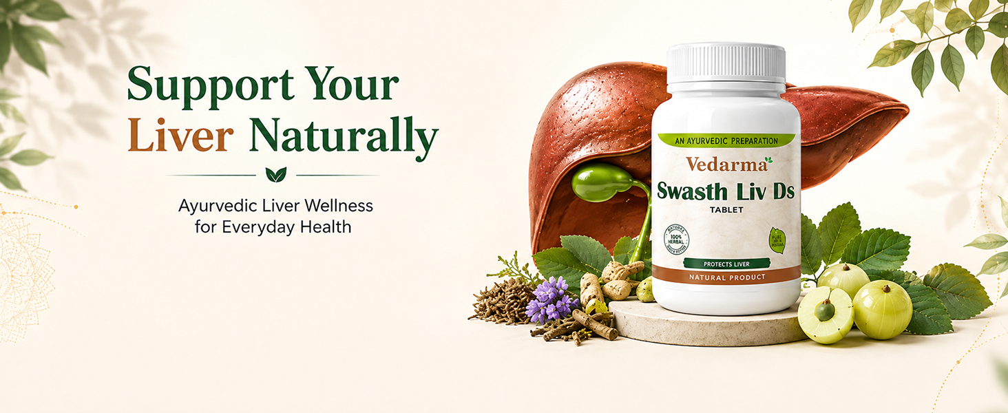 SWASTH LIV DS | Ayurvedic Supplement Beneficial For Fatty Liver| Fast & Up Liver Detox Cleanse & Protect | 60 Tablets