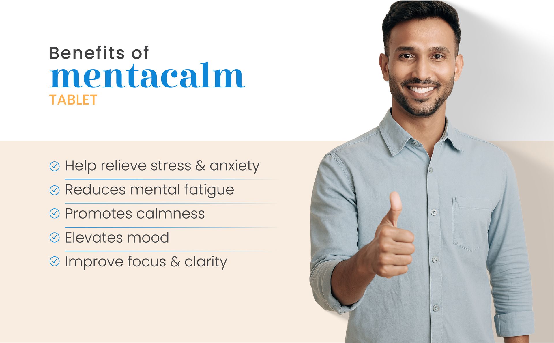 Vedistry Mentacalm Ayurvedic Tablets for Stress Relief, Anxiety Relief Calm Mind | 90 Tablets | Ashwagandha, Brahmi, Shankhapushpi, Tagar | Mood Support & Nervous System Balance | Herbal Anti Anxiety Supplement