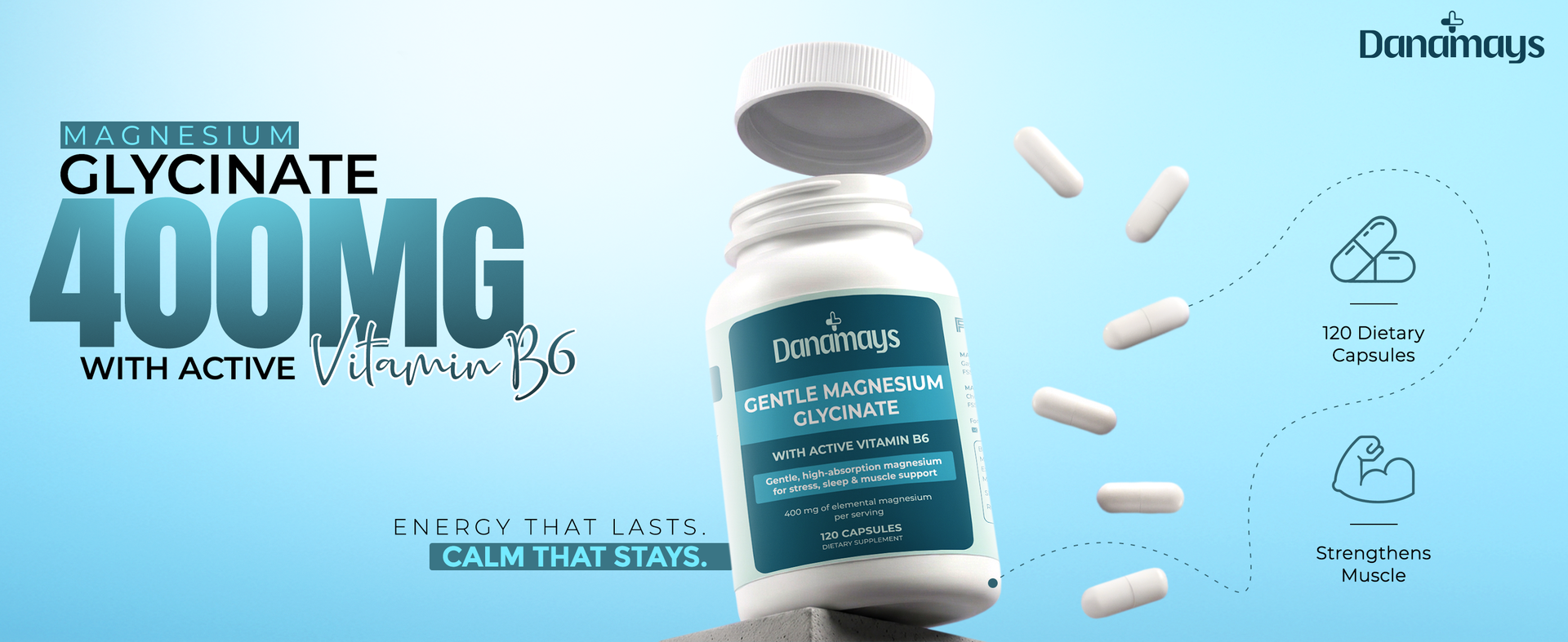 Magnesium Glycinate 400mg, 120 Capsules