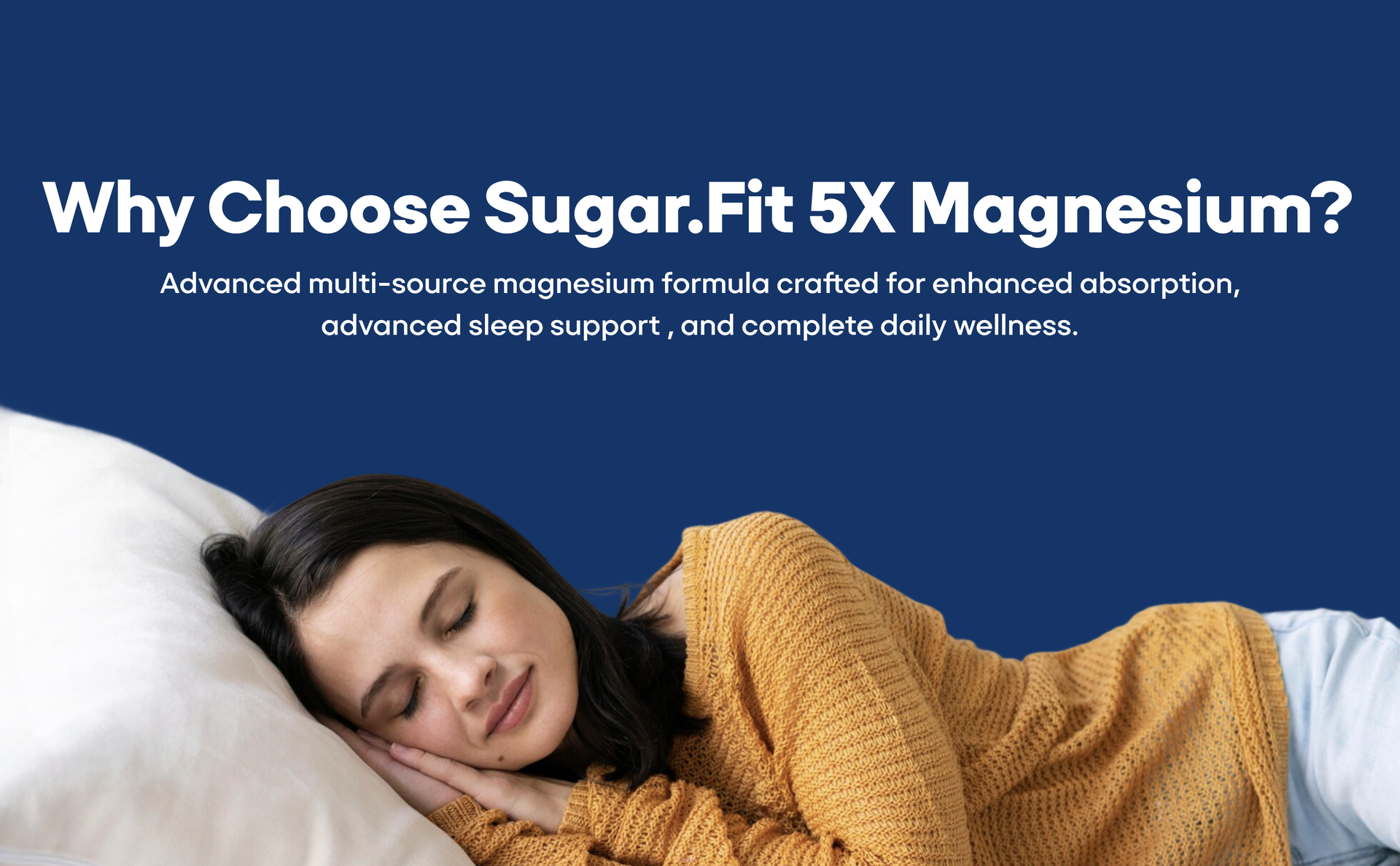 Sugar.fit 5X Magnesium Glycinate Supplements, 330mg Elemental Magnesium Supplement with Vegan Vitamin D3 600 IU, K2 MK-7 & Zinc for Sleep, Muscle, Bone Health & Immunity, No Oxide, 60 Veg Capsules