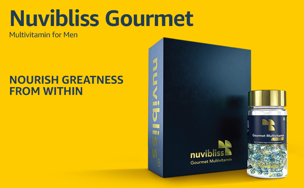 Gourmet Multivitamin for Men | Vital Supplement for Heart, Brain, Bone, Joints, Vision, Skin, Hair, Energy,Stamina,Immunity | Capsules with Omega Oil & Essential Nutrients(30 Capsules)