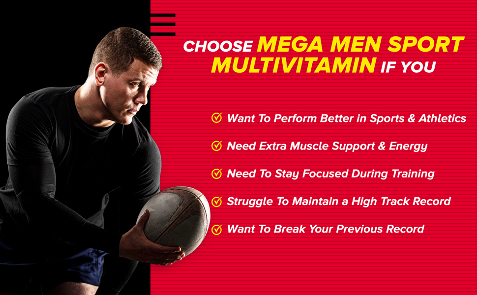 GNC Mega Men Sport Multivitamin for Men | 60 Tablets | 43 Premium Ingredients | Boosts Muscle Performance | Antioxidant Rich | Supports Prostate Health | Protects Heart & Vision | Formulated In USA