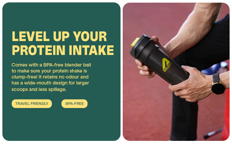 Boldfit Gym Shaker for Protein Shake Leakproof Shaker Bottles for Protein, Preworkout and Bcaa Shake, Protein Shaker Bottle for Gym Gym Bottle for Men and Women Black - 600 Ml