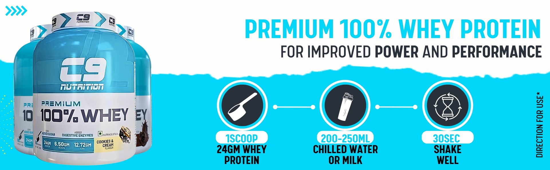 C9 NUTRITION 100% Whey Protein 1kg, 30 Serving | 24gm Protein | 6.50gm BCAA | 12.72 gm EAA | 0 Sugar | Gluten Free | ISO9001 Certified | GMP Certified | Lab Tested (1 KG, Belgium Chocolate)