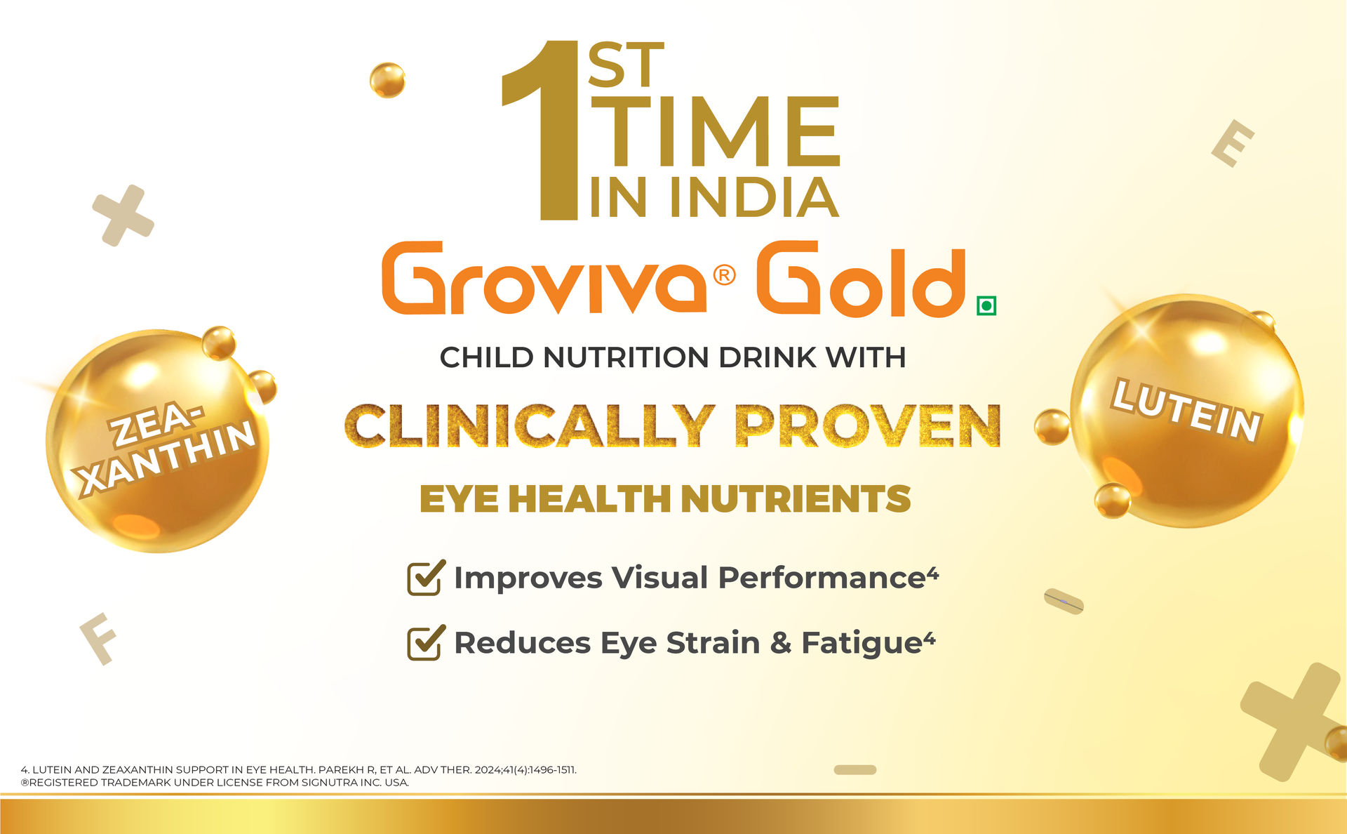 Groviva Gold Milk Protein Powder for Kids | 2-6 Years | 200g Vanilla Jar| 46 Nutrients | Growth & Digestive Nutrients | Supports Physical Growth, Brain Development, Immunity & Eye Health