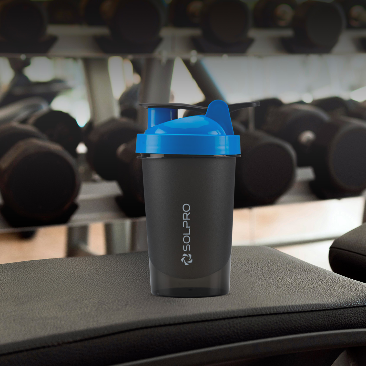 Solpro Fury Shaker Bottle | 450mL | Portable and Leak-Proof | Non-Slip Grip | Ideal for Protein Shakes, Smoothies, Pre Workout and More | BPA Free