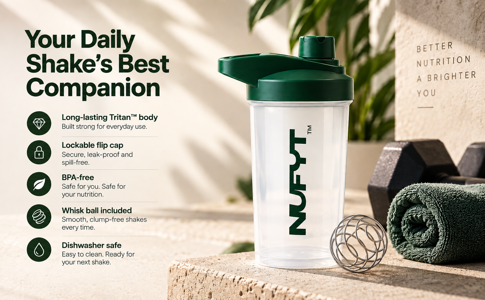 (Patented Design BPA-Free Protein Shaker Bottle 500 ml with Steel Whisk Ball | Leak-Proof Lid | Easy to Clean & Travel Friendly | for Protein Shakes, Pre-Workout & Smooth Mixing