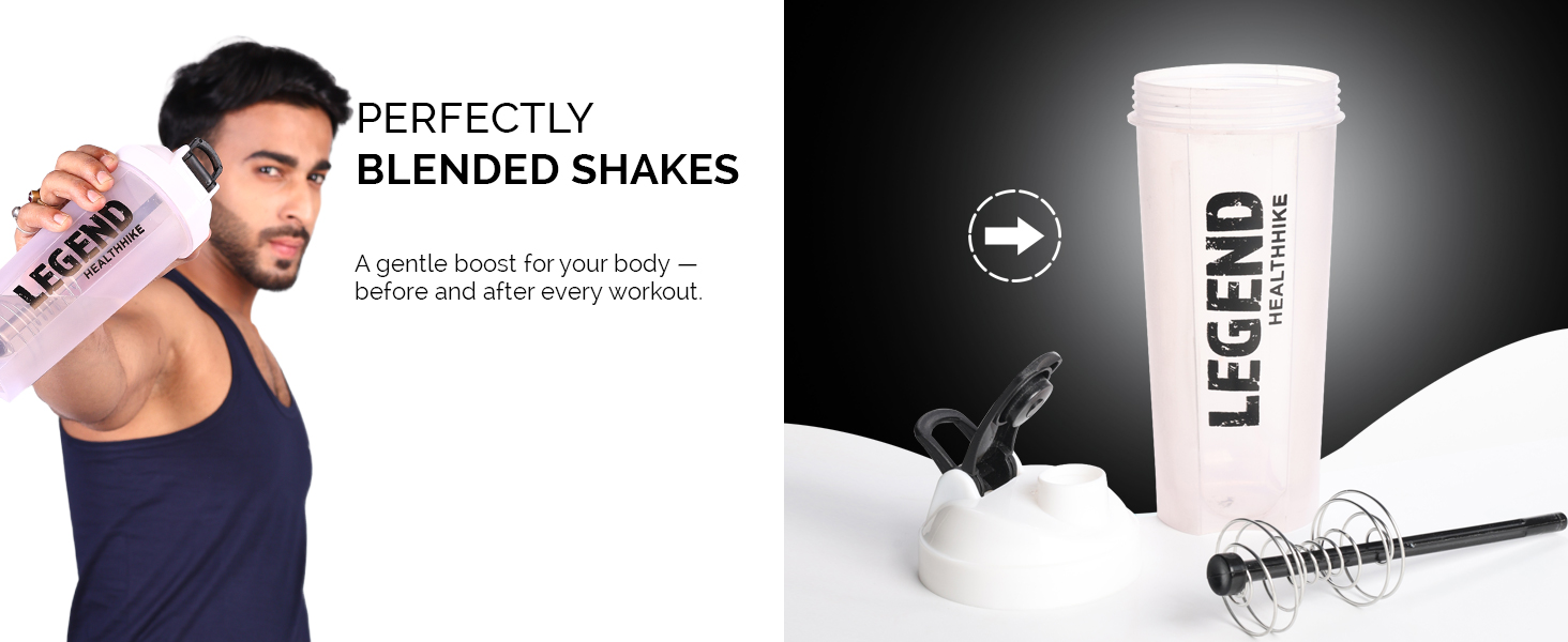 Shaker for Gym, Protein Shaker Bottle 700ml - Fusion Crystal