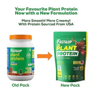 Fast&Up Vegan Plant Protein- Chocolate Flavor & Vitalize Mutivitamin Supplements- 20 Effervescent Tablets - Orange Flavor