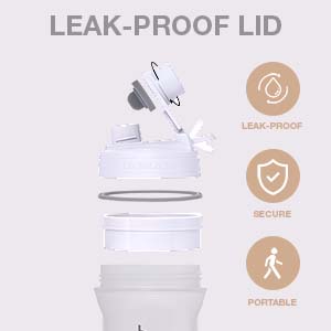 LocknLock Shake It Bottle Pro with Handle, Travel/Fitness/Sports Protein Shaker for Shakes/Smoothies, BPA Free, Plastic, 22 oz, Black