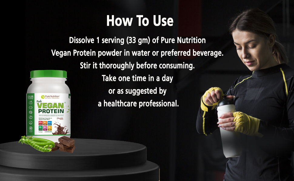 Pure Nutrition Plant Protein Powder with Pea & Brown Rice Protein | 25g Plant Based Protein with Flaxseed Omega 3 & Digestive Enzymes | Lactose Free Protein Powder for Men & Women | Plant Protein Powder for Muscle Recovery, Strength & Daily Nutrition Support - 1kg Chocolate Flavour