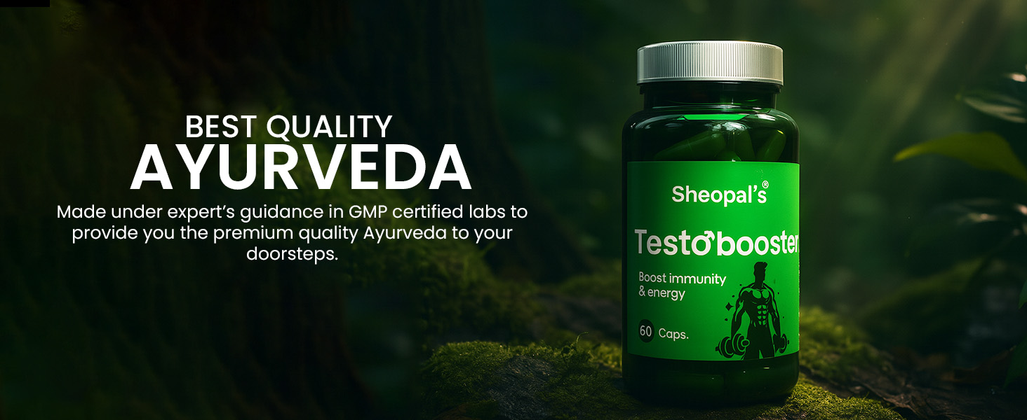 Sheopals Testo Booster Capsules for Men | Shilajit, Ashwagandha, Safed Musli | Endurance, Strength, Energy, Vitality & Stamina Support | Testosterone Booster Men’s Wellness Product (60 capsules)