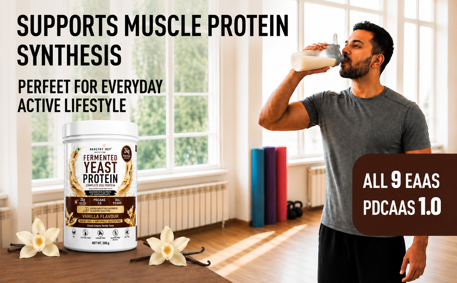 HealthyHey Nutrition Fermented Yeast Protein - Vanilla Flavour - 500g