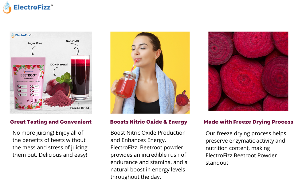 Freeze Dried Beetroot Powder Nitric Oxide Booster, Superfood for Endurance Building, Vegan, Preservatives Free, Caffeine Free, Pre-workout Supplement- 200 gms (30 plus servings)