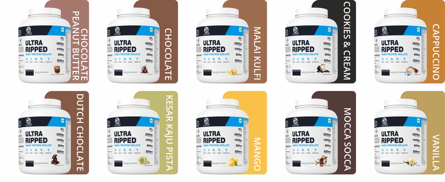 MuscleTrail Pharma Grade Ultra Ripped Whey Protein Isolate - Premium Protein for Men & Women - 27g Protein per Serving - Supports Muscle Growth, Strength & Recovery - L-Carnitine (2KG, Chocolate)