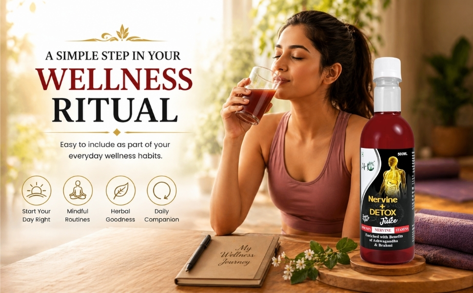 Nervine Detox Ayurvedic Nerve Cleanser & Mind Rejuvenator Natural Formula for Stress Relief, Focus & Nerve Health Brain, Nerves & Mental Wellness |