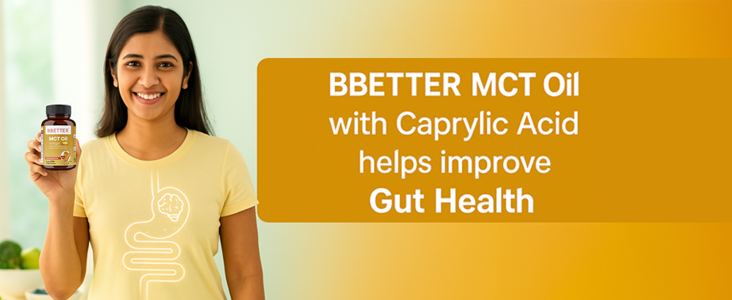 BBETTER MCT Oil Softgels | C8 Caprylic & C10 Capric Acid | Supports Energy, Metabolism, Focus & Brain Function | Keto & Paleo Friendly | 120 Softgels