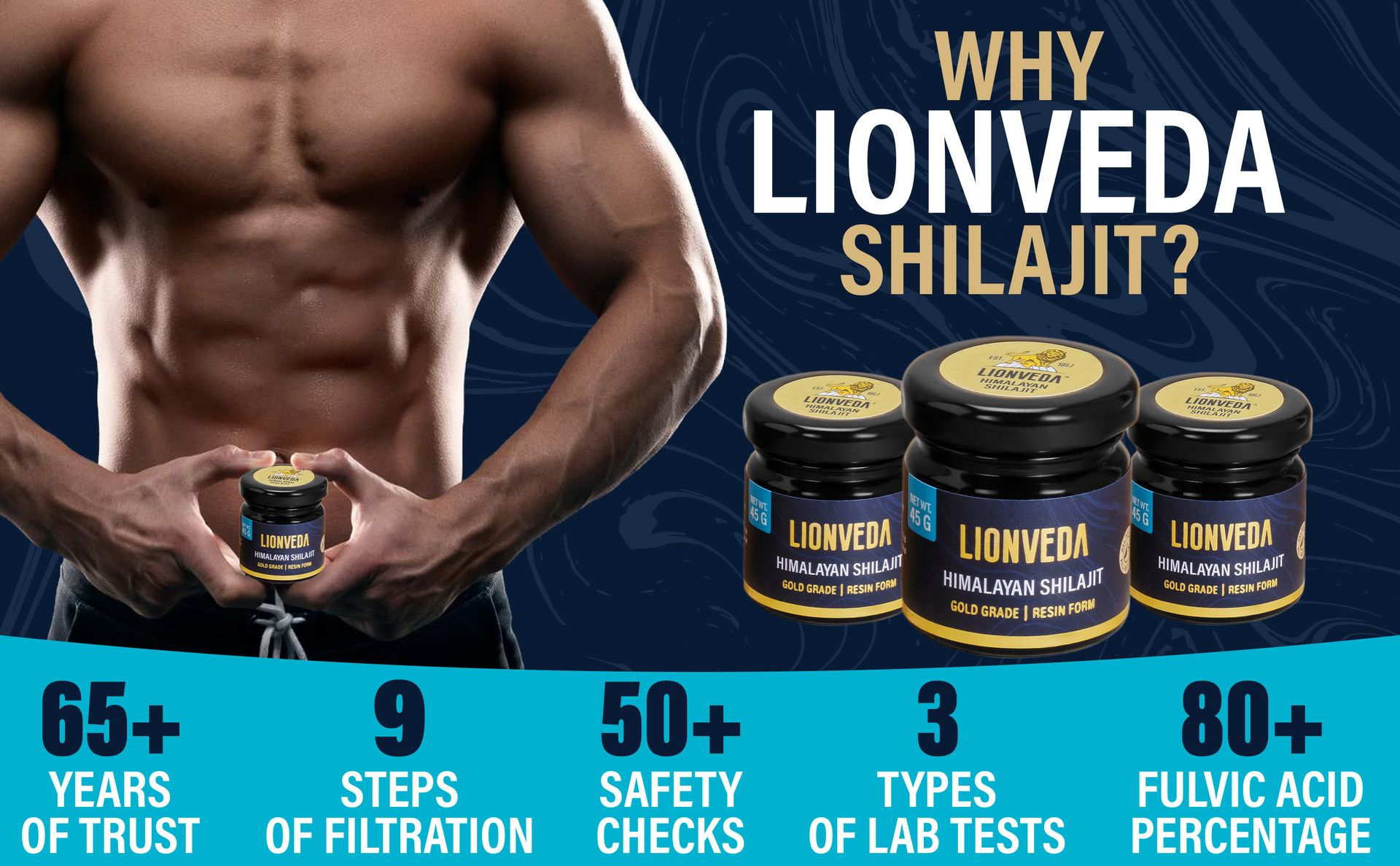 45 grams Pure Himalayan Shilajit/Shilajeet Resin for Men, Gym, Stamina, Energy & Improved Health | Guaranteed 80%+ Fulvic Acid | Contains Lab Certificate (Certified Gold Grade), 1 count
