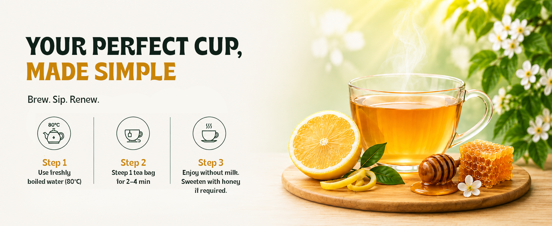 TE-A-ME Green Tea 50 Bags - Lemon & Honey | Green Tea for Weight Loss