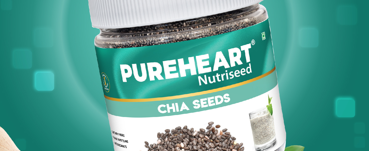 Pureheart Raw Chia Seeds 80 gm| Chia Seeds for Weight Management | Rich in Calcium, Protein, Fiber, Omega-3 and Antioxidant | Seeds for Eating | Diet Snack | Naturally Sourced