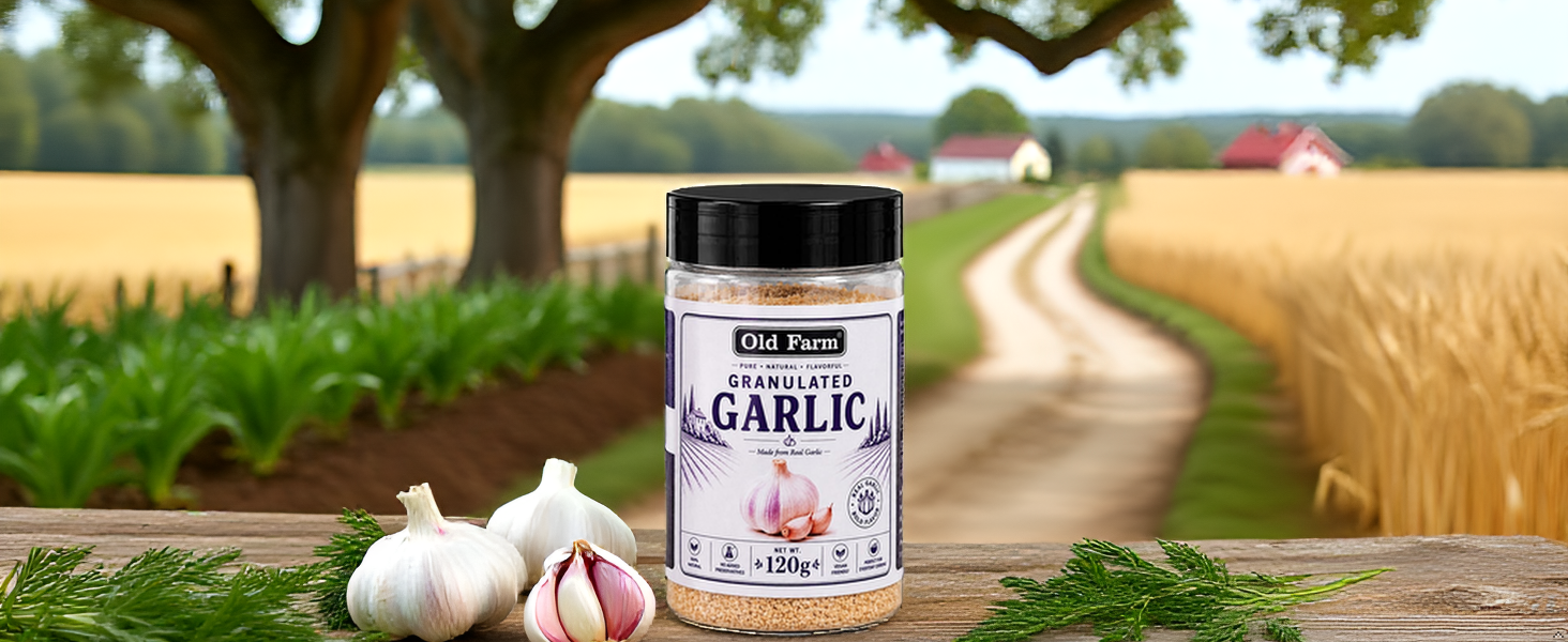 Old Farm Garlic Granules 120g (Small Granules for All Purpose)