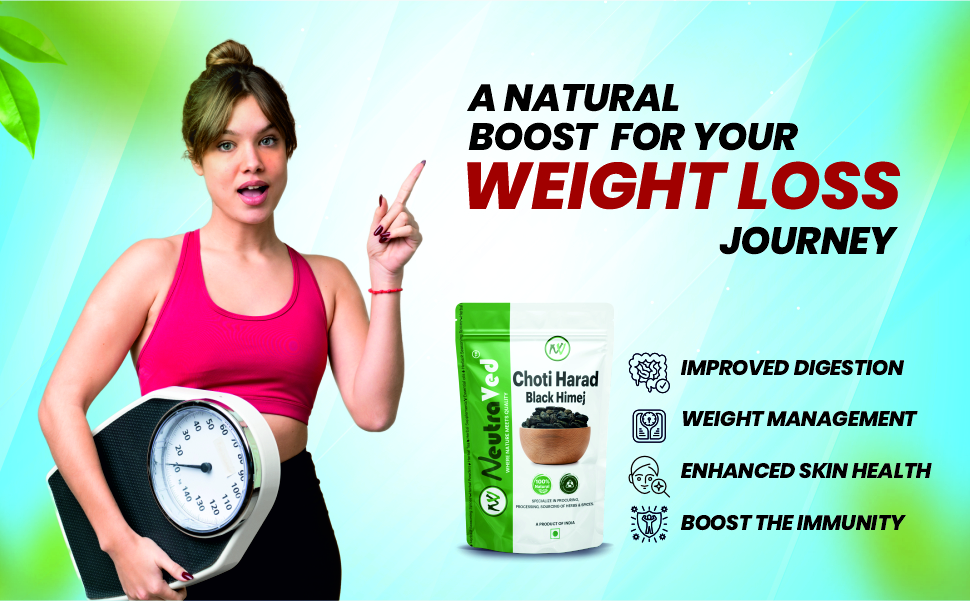 NeutraVed Choti Harad, Kali Harad, Black Himej, Myrobalan, Terminalia Chebula Small Hard Whole - 200g
