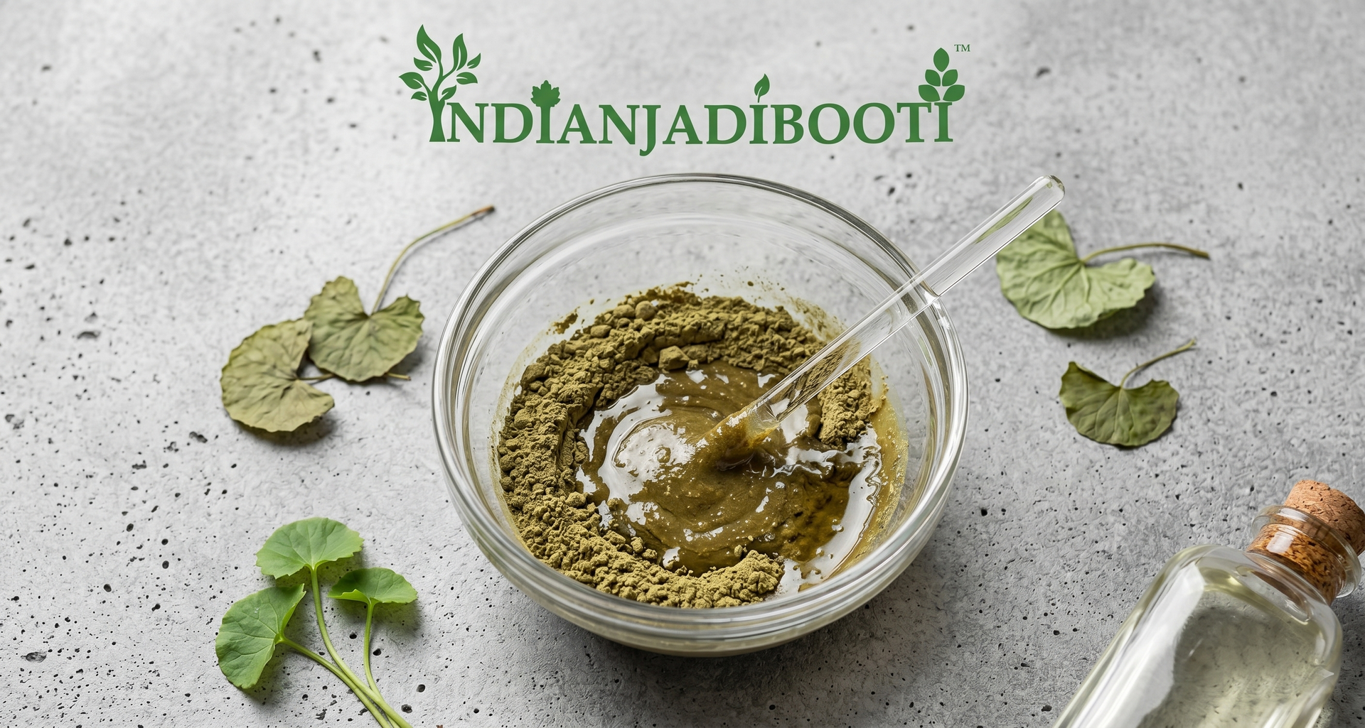 IndianJadiBooti Pure Centella Asiatica Powder (Gotu Kola) | Raw Mandukaparni Herb for DIY Cica Face Mask, Skin Elasticity & Cognitive Wellness | Skin Treatment Mask for Skincare & Hair Care (50g)