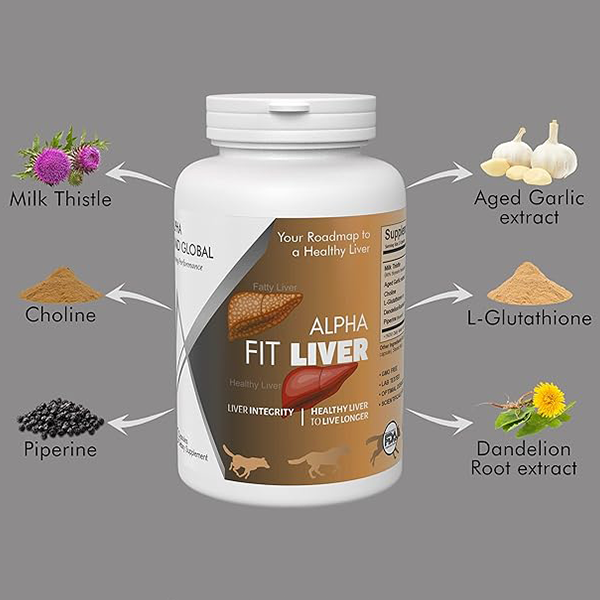 Alpha-Fit Liver Cleanse Detox & Repair Capsules | Milk Thistle, L-Glutathione, Aged Garlic Extract, Choline & Dandelion Root | Liver Health & Fatty Liver Support Supplement for Men & Women | 60 Capsules