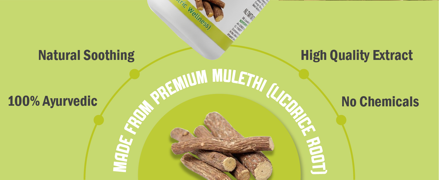 Mulethi Tablets 500mg Yashtimadhu (Licorice) Extracts for Respiratory, Gastric Wellness, Digestive Disorder, 60 Pure Herbs Ayurvedic Tablets (Pack of 1)
