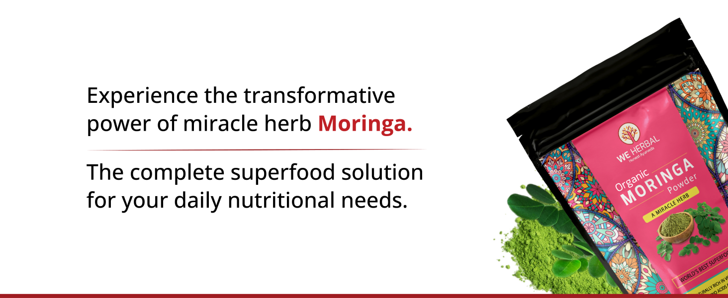 Organic Moringa Powder 50g, Pure & Natural Moringa Leaf Superfood for Weight Loss, Fat Burn, Cholesterol Control, Detox & Immunity Support, High in Vitamins, Minerals & Antioxidants