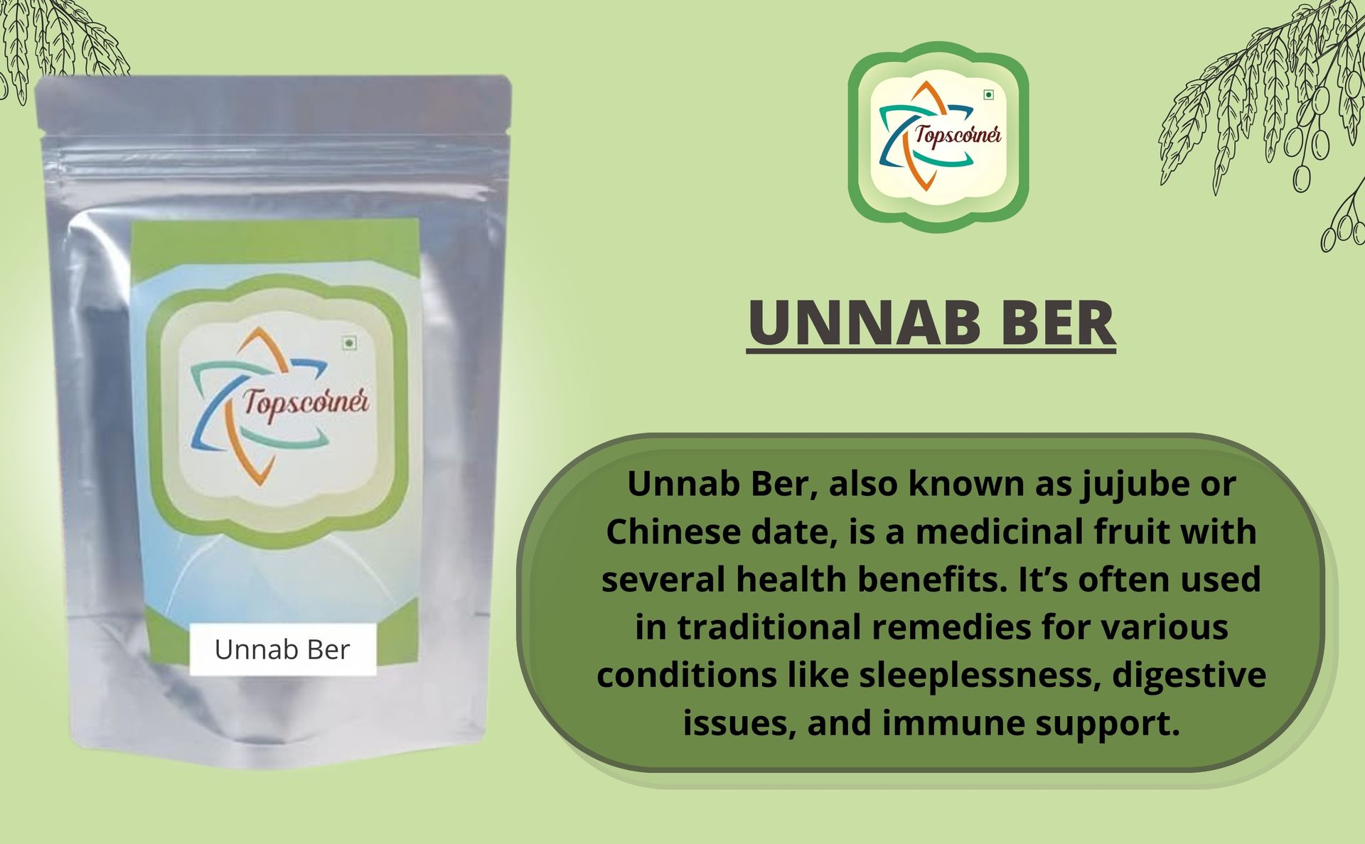 IndianJadiBooti Unnab Ber (Red Jujube) Pure Zizyphus Sativa Whole Dried FruitDry Ber 100 Grams Pack