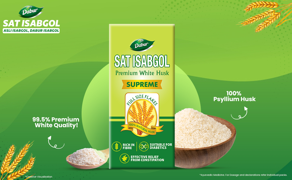 Dabur Sat Isabgol|Psyllium Husk- Pack Of 200 Gm Powder & Nature Care Isabgol Double Action Trifala And Ajwain, Effective Relief From Constipation And Gas - 100 Gm