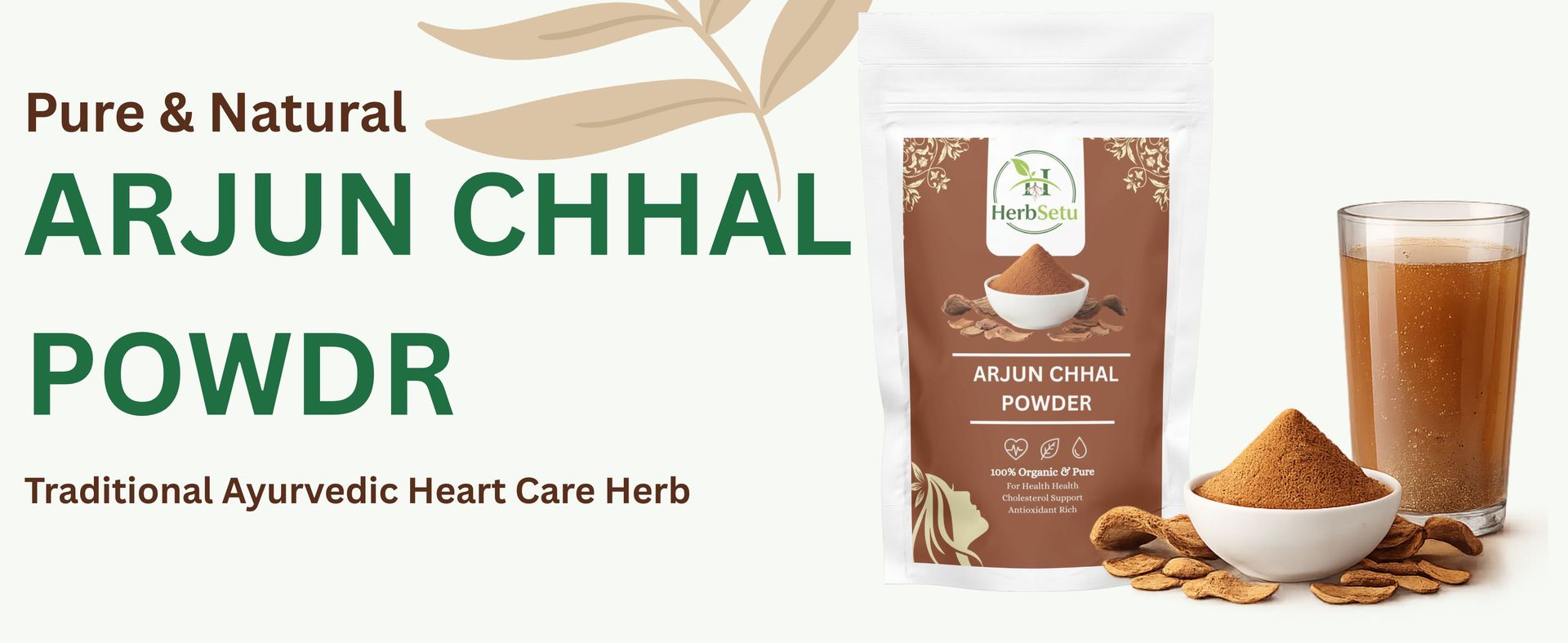 Arjun Chaal Powder | 100% Pure Terminalia Arjuna Tree Bark Powder | Arjun ki Chaal | Arjuna Churna | Ayurvedic Heart Care, Blood Pressure & Cholesterol Support | Natural Wellness Supplement (100 Gram)