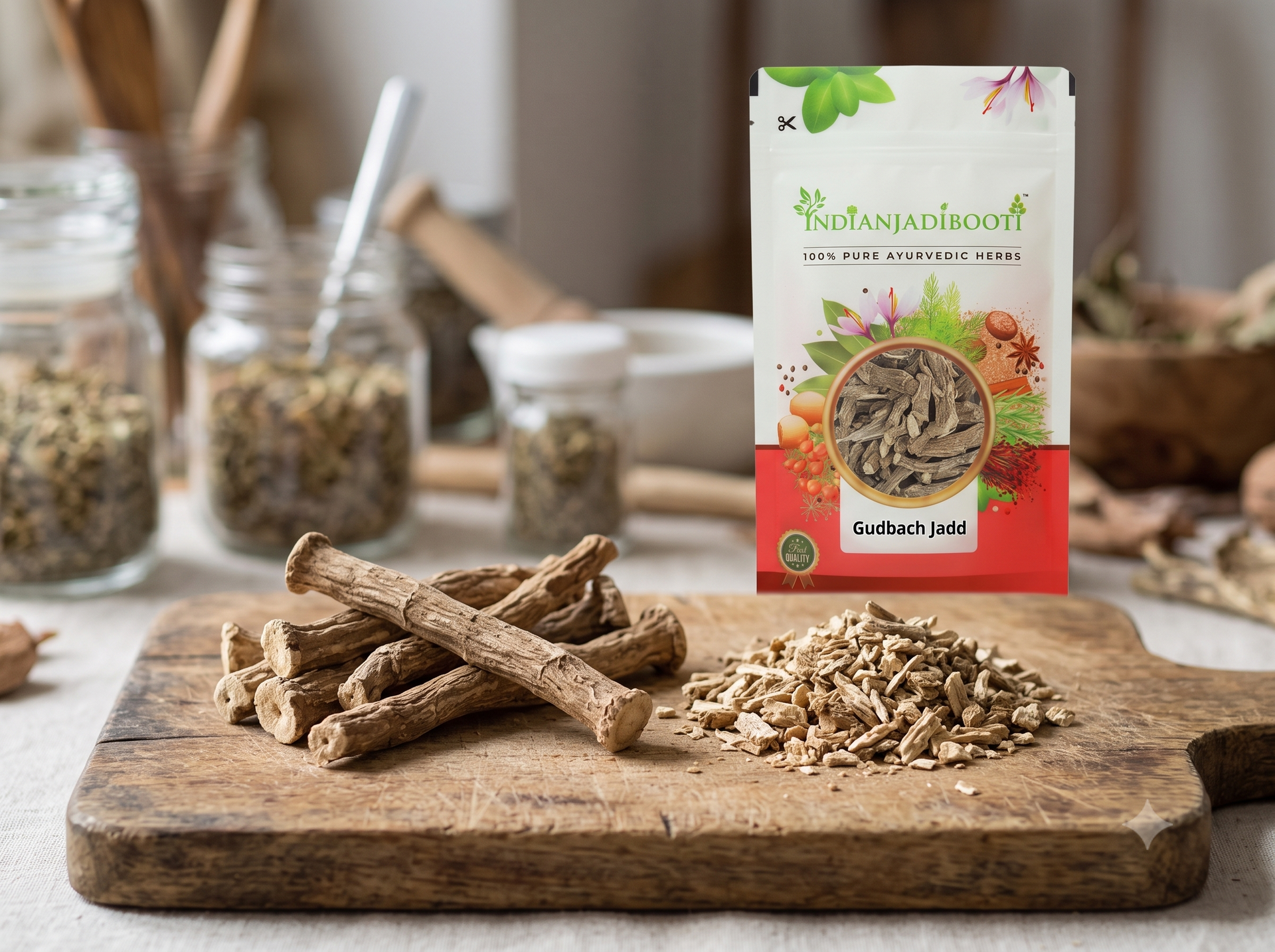 IndianJadiBooti Gudbach Jadd - Vacha Root - Sweet Flag (Acorus Calamus) - Natural Dried Herb for Traditional Wellness & Aromatherapy - 250g