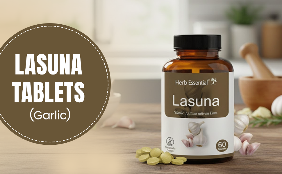 Herb Essential Lasuna Garlic Tablets 500mg 2 x 60 Tablet for Heart Wellness