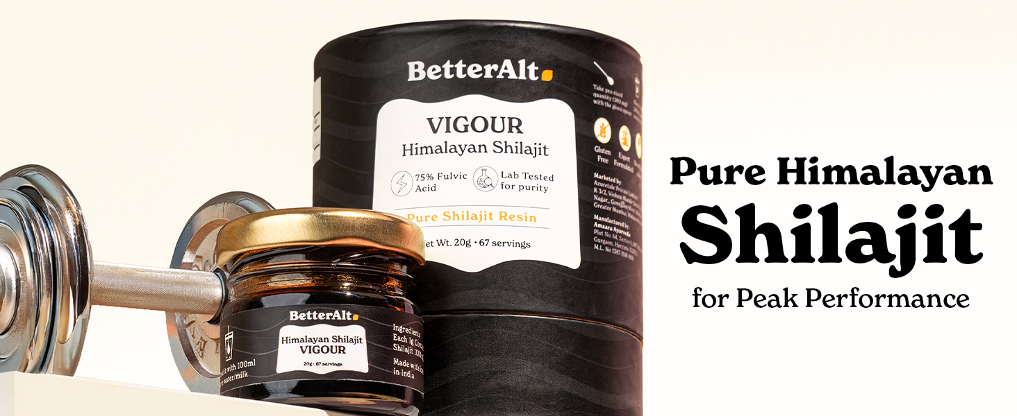 Better Alt Shilajit/Shilajeet Resin 20g, 300mg/serving| 100% Pure Himalayan Shilajit with 87 Trace Minerals| 100% Ayurvedic| Boosts Strength,Stamina & Energy| Helps muscle recovery|Rich in Fulvic Acid