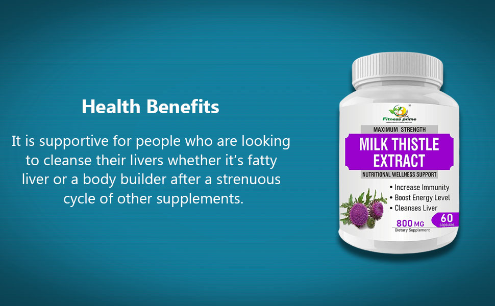 Milk Thistle Liver Cleanse & Detox Support 800mg, 60 Caps