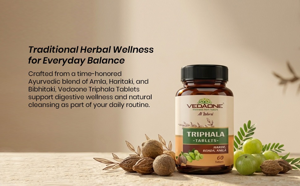Triphala Tablets (60 Count) | Pure Ayurvedic Digestive Support & Gentle Detox | Natural Gut Cleanse with Amla, Haritaki & Baheda | Daily Herbal Immunity Support