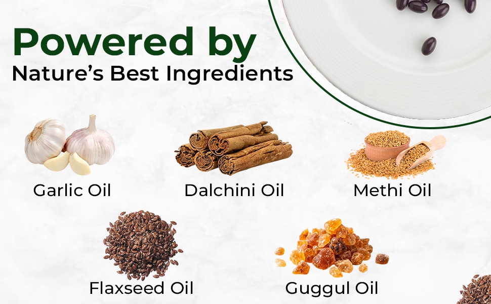 Cholesterol Control Care Ayurvedic Supplement (Pack of 60) | Contains Oils of Flaxseed, Methi, Darchini and Garlic | Cholesterol tablets ayurveda