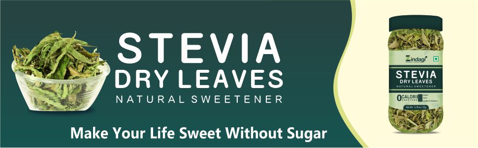 Zindagi Stevia Plant Dry Leaves | Natural Sugar Free | Diabetic Freindly Sweetener | 175GM