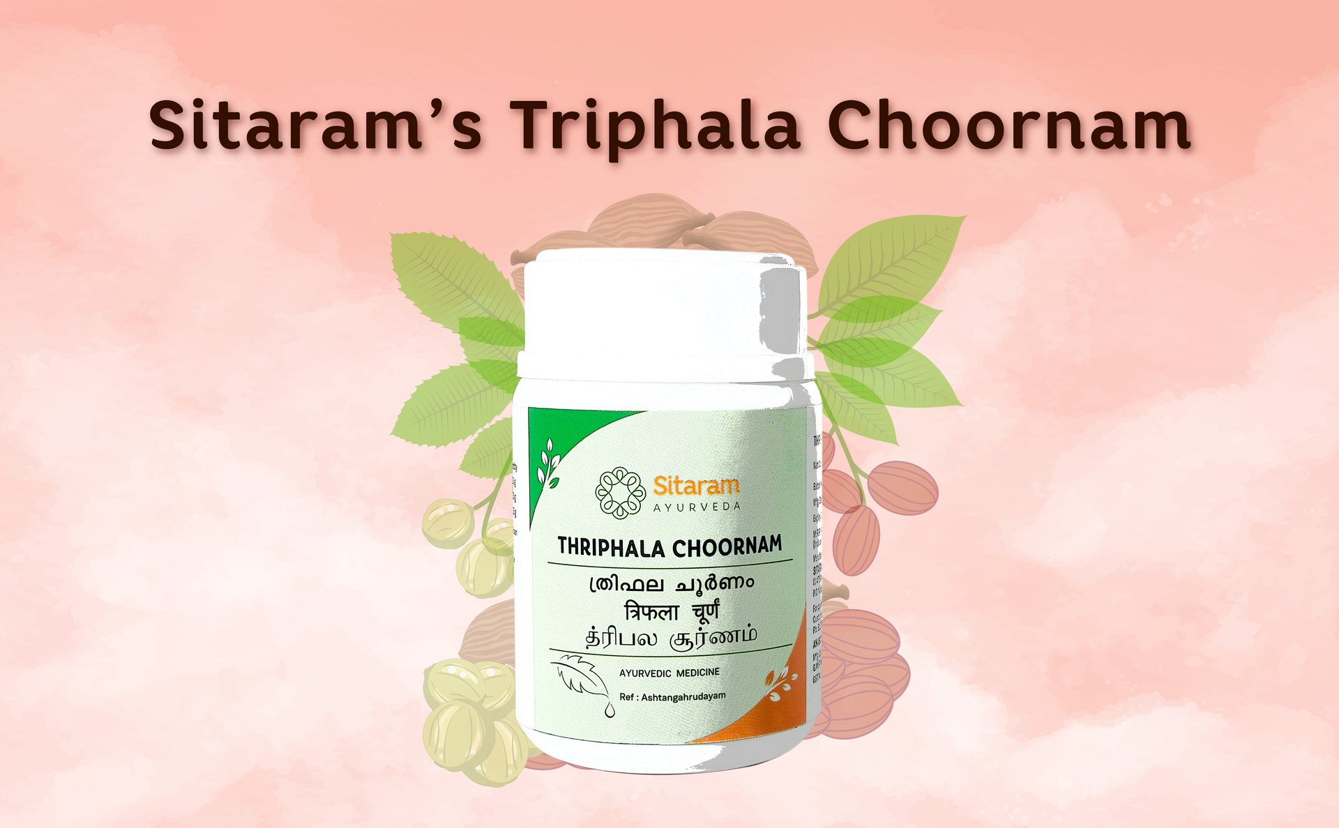 Sitaram Ayurveda Triphala Choornam | Ayurvedic Herbal Powder with Amalaki, Haritaki & Bibhitaki | Supports Digestive Wellness, Natural Detox & Immunity | 50 g