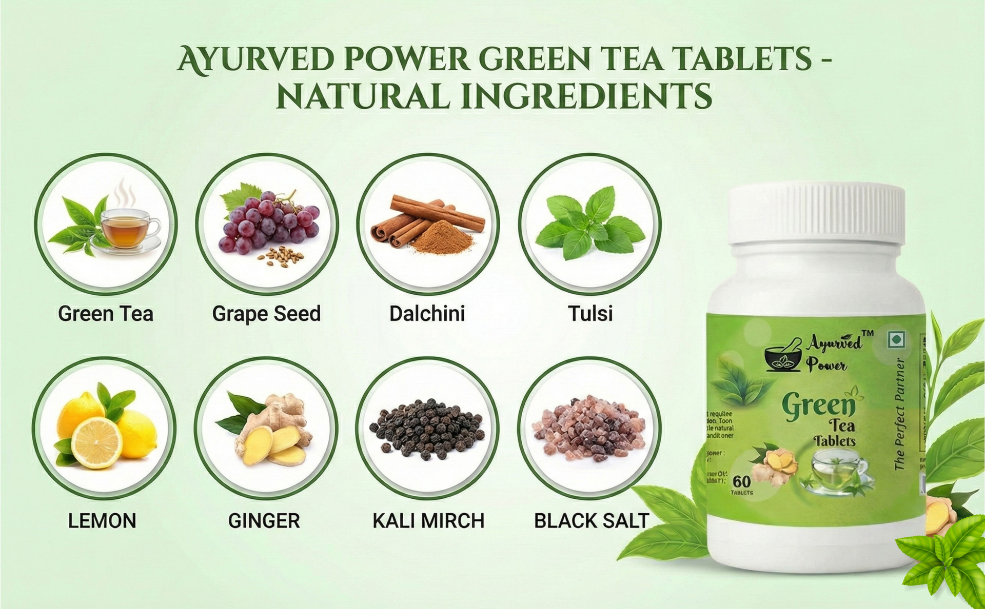 Green tea tablet for Weight Loss | Supports Weight Management & Metabolism | Supports Active Lifestyle & Daily Wellness | Green tea Extract | Fat Burner tablet | 60 tablets - Pack of 1