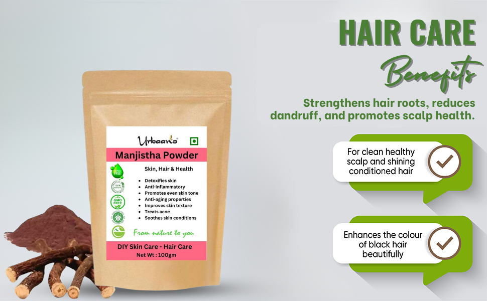 Organic Manjishtha Powder, Majith Powder, Indian Madder (100 Grams) - for Skin Lightening, Face pack, Hair and skin - Rubia cordifolia, Manjishta, Manjista